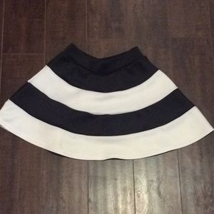 Charlotte Russe black and white stripped skirt